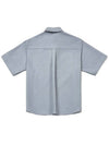 Men's I4SS01SB Root Zip Embroidery Shirt Sky Blue - IOEDLE - BALAAN 5