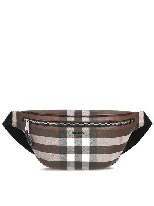 Checked Leather Bum Belt Bag Dark Birch Brown - BURBERRY - BALAAN 2