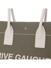 Rive Gauche Logo Linen Small Tote Bag Military Green - SAINT LAURENT - BALAAN 5