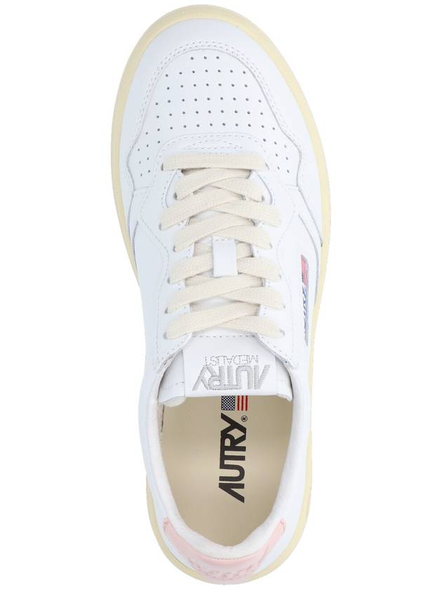 Medalist Pink Tab Leather Low Top Sneakers White - AUTRY - BALAAN 6