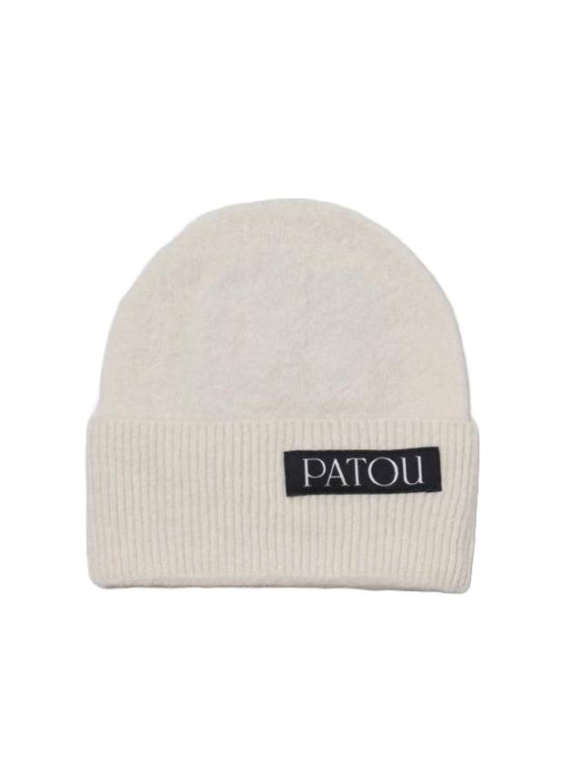 Logo Patch Alpaca Beanie White - PATOU - BALAAN 1