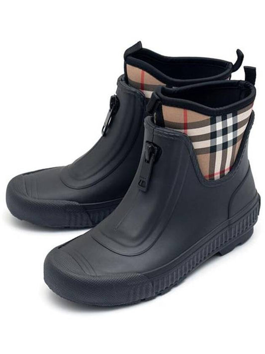 Vintage Check Neoprene Rubber Rain Boots Black Archive Beige - BURBERRY - BALAAN 2