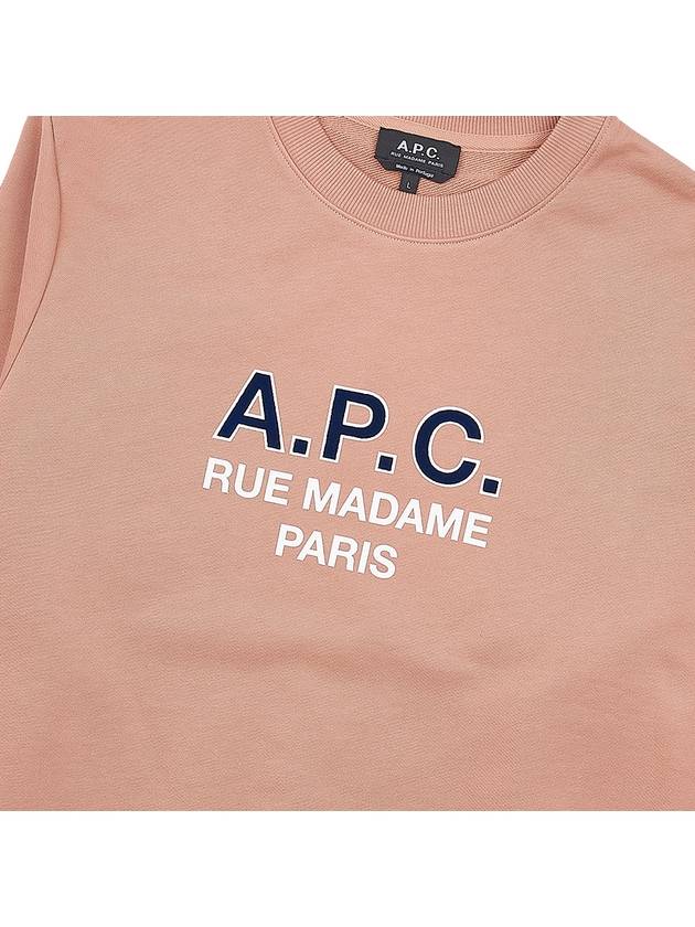 Logo Print Cotton Sweatshirt Rose - A.P.C. - BALAAN 7