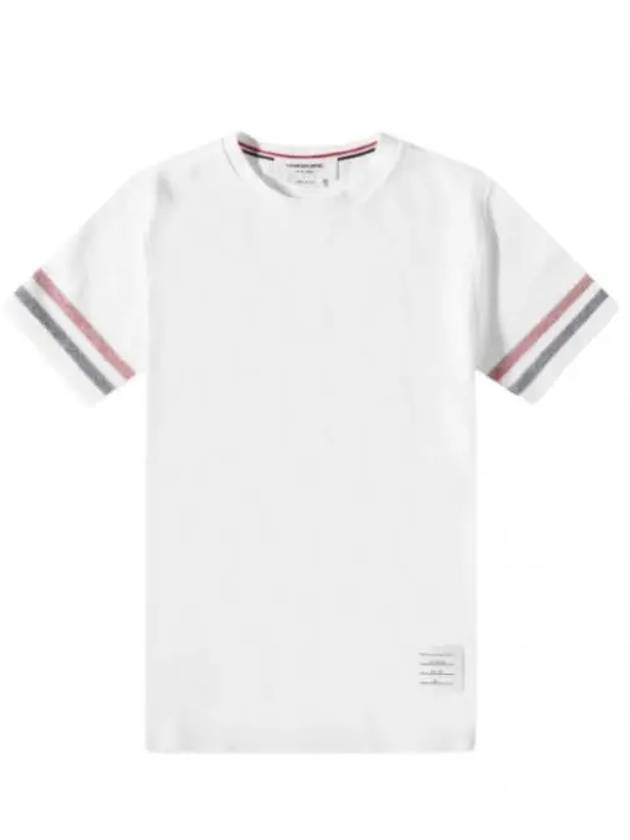 RWB Striped Short Sleeve White MJS204A 100 - THOM BROWNE - BALAAN 1