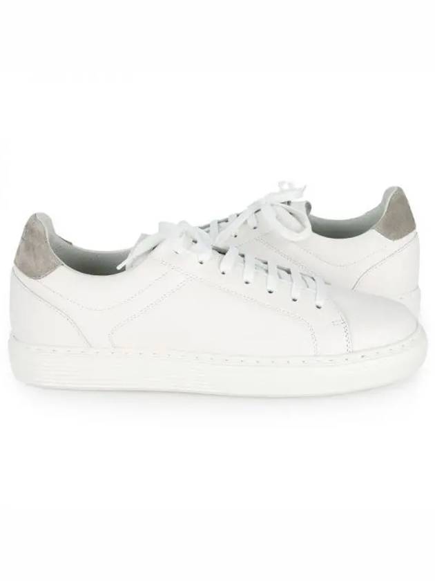 Logo Leather Low Top Sneakers White - BRUNELLO CUCINELLI - BALAAN 2