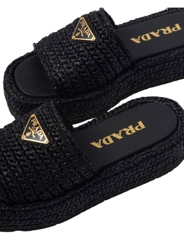 Crochet Flatform Slide Slippers Black - PRADA - BALAAN 6