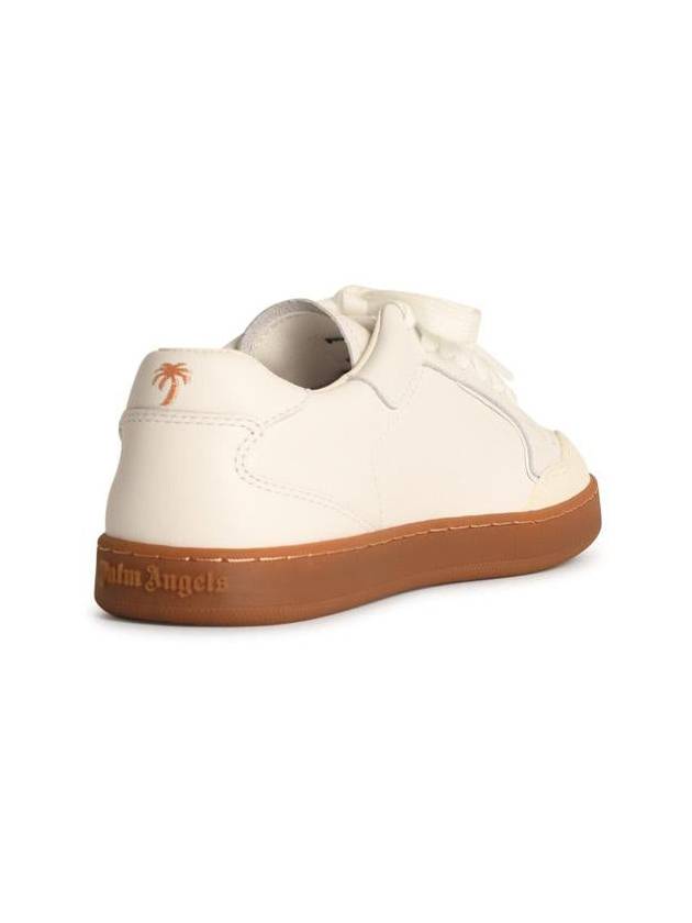 Palm Angels 'New Palm' White Leather Sneakers - PALM ANGELS - BALAAN 3