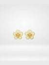 Kira Flower Stud Earrings White Gold - TORY BURCH - BALAAN 2