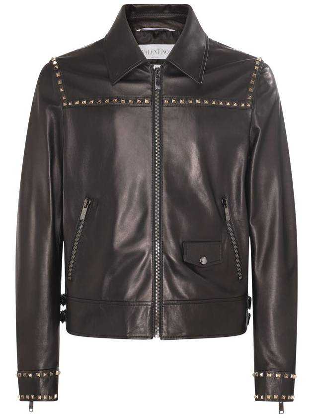 Black Leather Jacket 3V3NAA957YM0NO B0560955579 - VALENTINO - BALAAN 2