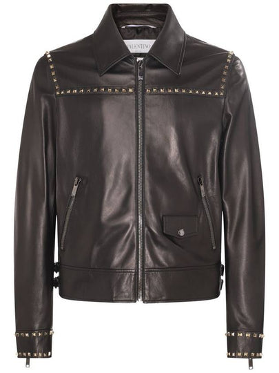 Black Leather Jacket 3V3NAA957YM0NO B0560955579 - VALENTINO - BALAAN 2