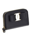 Vara Bow Zipper Card Wallet Black - SALVATORE FERRAGAMO - BALAAN 4