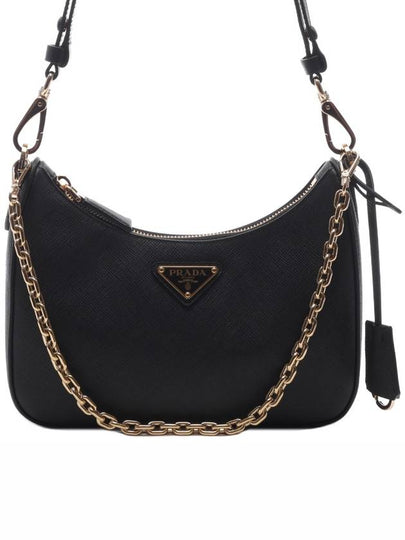 Re-Edition Saffiano Leather Mini Shoulder Bag Black - PRADA - BALAAN 2