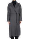 Women's S NINA Belted Wool Coat Gray 2419011061600 002 - MAX MARA - BALAAN 1