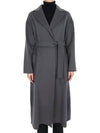 Women's S Nina Belted Wool Single Coat Grey - MAX MARA - BALAAN 1