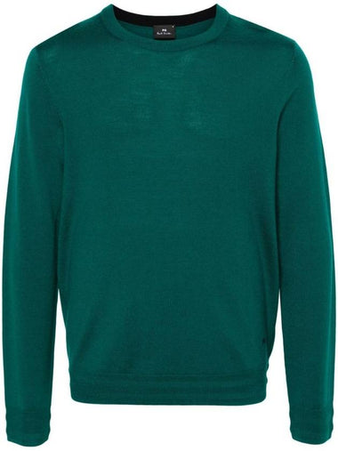 Small Logo Merino Wool Knit Top Green - PAUL SMITH - BALAAN 1