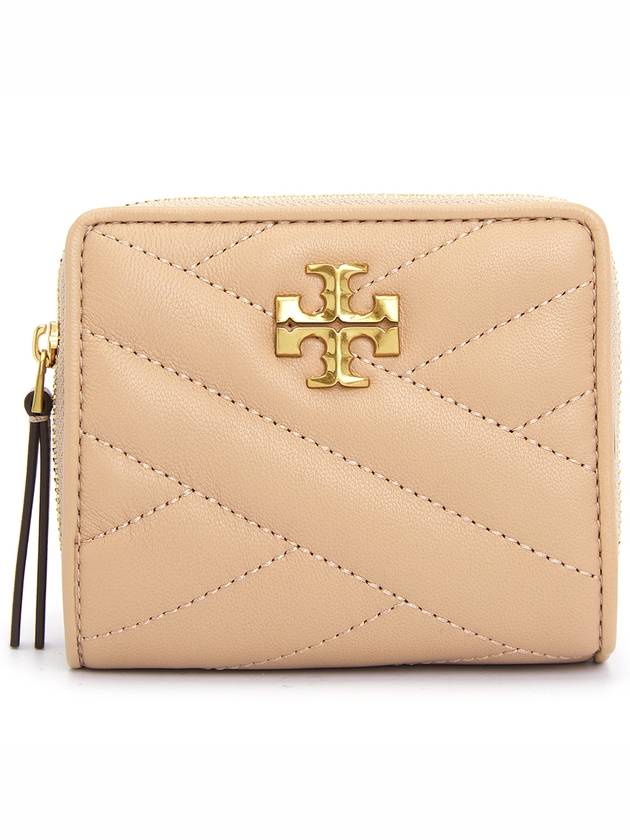 Kira Chevron Half Wallet Beige - TORY BURCH - BALAAN 2