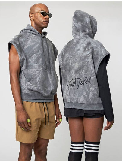 Tie Dying Lettering Hooded Top Grey - ATHPLATFORM - BALAAN 2