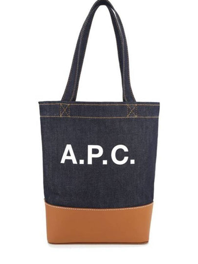 Logo Denim Axel Small Tote Bag Brown - A.P.C. - BALAAN 2