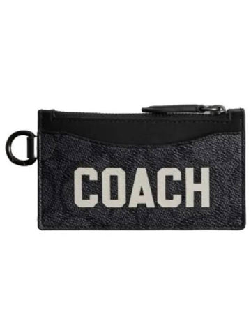 Zip Card Case in Signature Graphic Wallet - COACH - BALAAN 1