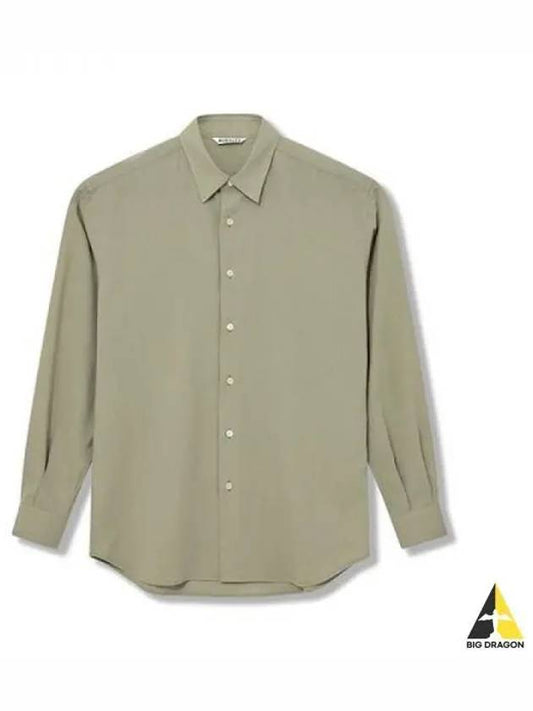 Wool Long Sleeve Shirt Light Khaki A23SS02WV - AURALEE - BALAAN 1