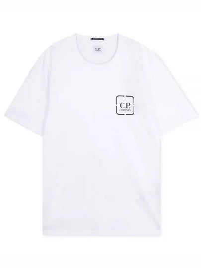 Metropolis Series Mercerized Jersey Reverse Graphic Short Sleeve T-Shirt White - CP COMPANY - BALAAN 2