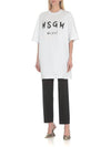 Milano Brushed Logo Short Sleeve Short Dress White - MSGM - BALAAN 4