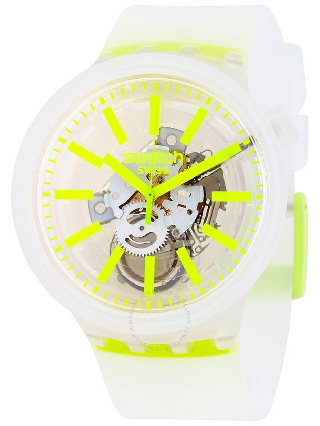 Swatch Yellow-In-Jelly Quartz White Skeleton Dial Watch SO27E103 - SWATCH - BALAAN 1