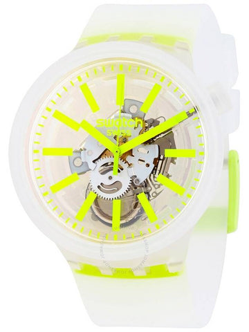 Swatch Yellow-In-Jelly Quartz White Skeleton Dial Watch SO27E103 - SWATCH - BALAAN 1