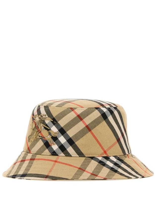 Check Cotton Blend Bucket Hat Beige - BURBERRY - BALAAN 2