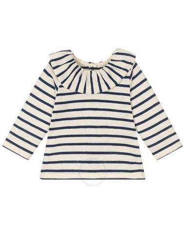 Petit Bateau Girls Breton Stripe Jersey Long Sleeve Blouse Size 24M - PETIT BATEAU - BALAAN 1