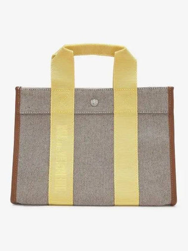 Small Traveler Oxford Tote Bag Beige Yellow Strap TRAVELLERSOXFBYLS - RUE DE VERNEUIL - BALAAN 1