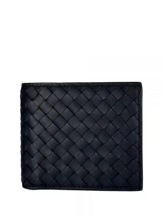 Men's Intrecciato Half Wallet Black - BOTTEGA VENETA - BALAAN 2