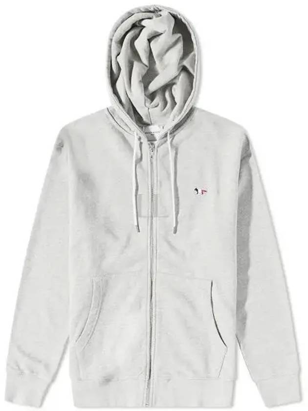 Tricolor Fox Patch Zip Up Hoodie Grey - MAISON KITSUNE - BALAAN 2