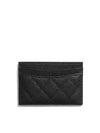 Classic Card Holder Grained Calfskin Silver Black - CHANEL - BALAAN 5