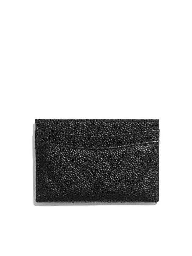 Classic Card Holder Grained Calfskin Silver Black - CHANEL - BALAAN 5