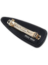 Logo Patent Leather Hair Clip Black - MIU MIU - BALAAN 5