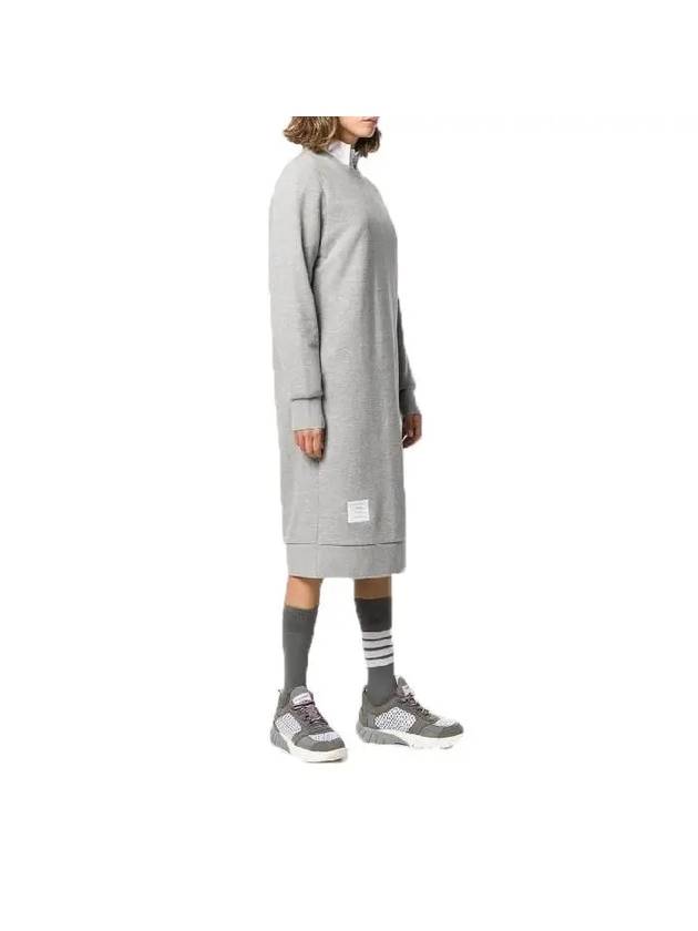 Classic Loopback 4-Bar Sweater Midi Dress Light Grey - THOM BROWNE - BALAAN 6