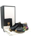 Women s Gucci 553608 Black Leather Iridescent Logo Rhyton Sneakers 37 gt Gangbuk used luxury goods - GUCCI - BALAAN 3