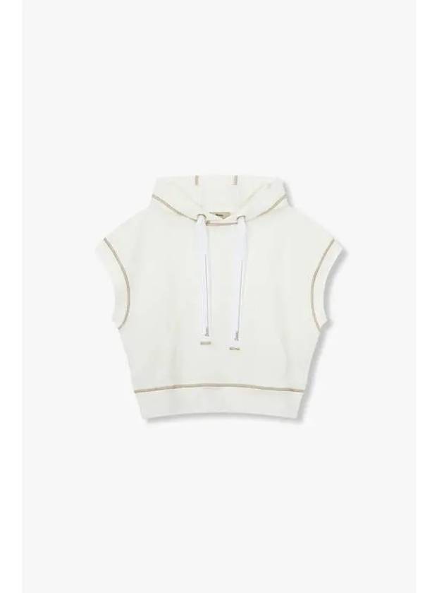 Women s Stitched Cotton Strap Hoodie White - HERNO - BALAAN 1