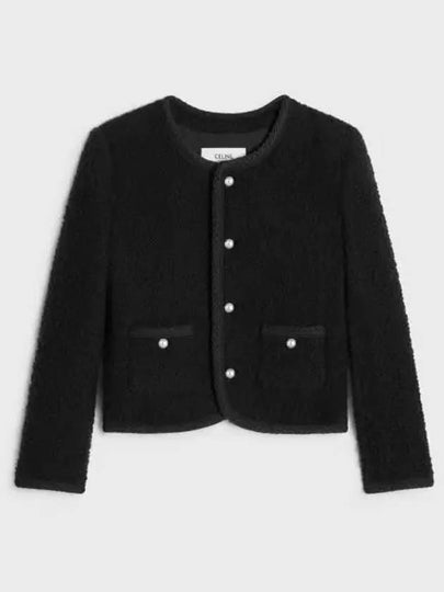 Chelsea Cashmere Bouclette Natté Jacket Black - CELINE - BALAAN 2