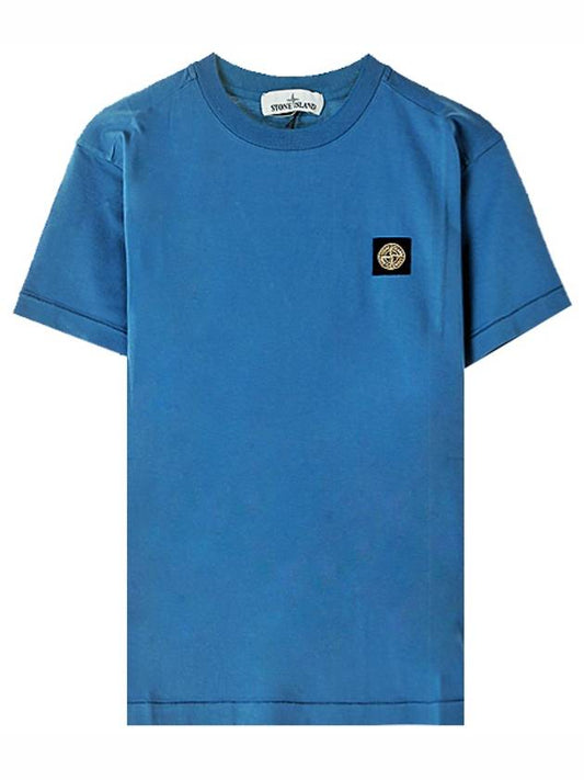 Men's Waffen Logo Patch Short Sleeve T-Shirt Blue - STONE ISLAND - BALAAN 2