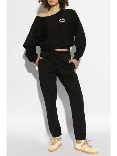 Kenzo Sweatpants With Embroidered Logo, Women's, Black - KENZO - BALAAN 2