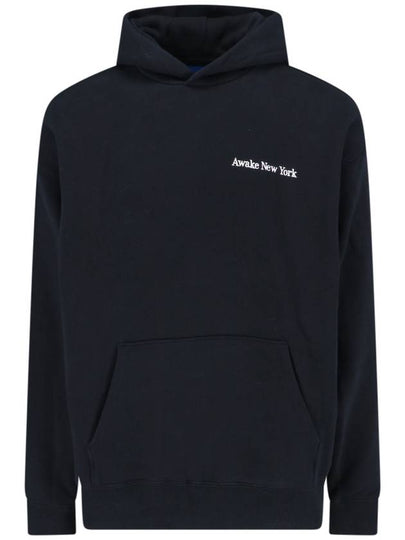 Serif Logo Embroidered Hood Black - AWAKE NY - BALAAN 2