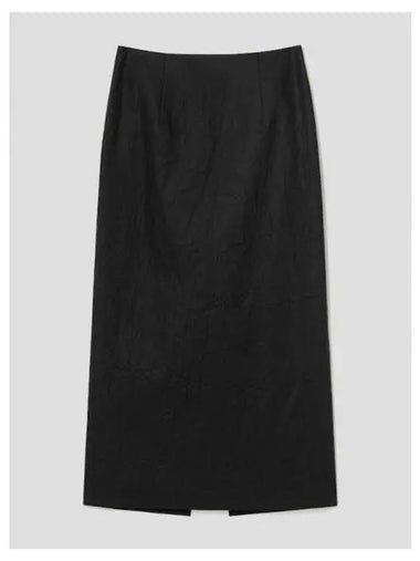 Crinkled long slit skirt black domestic product GM0024012234641 - JUUN.J - BALAAN 1