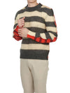 Striped Mohair Wool Blend Knit Top Grey - MARNI - BALAAN 7