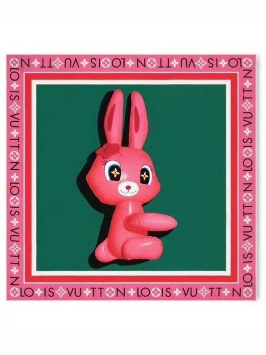 Animogram Rabbit Square 90 Scarf Pink - LOUIS VUITTON - BALAAN 1