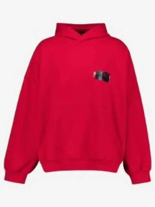 Logo Tape Hoodie Red - BALENCIAGA - BALAAN 2