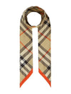 Check Red Hem Silk Scarf Beige - BURBERRY - BALAAN 2