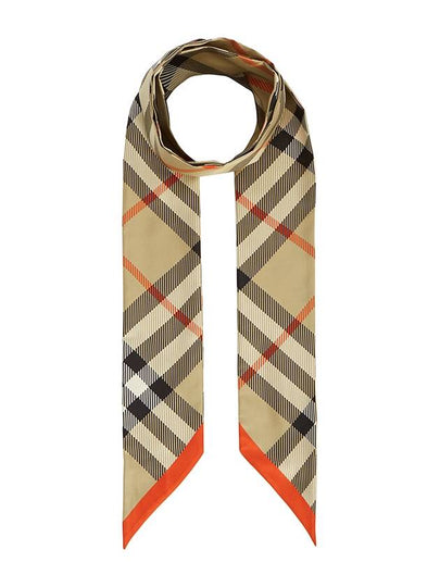 Check Red Hem Silk Scarf Beige - BURBERRY - BALAAN 2