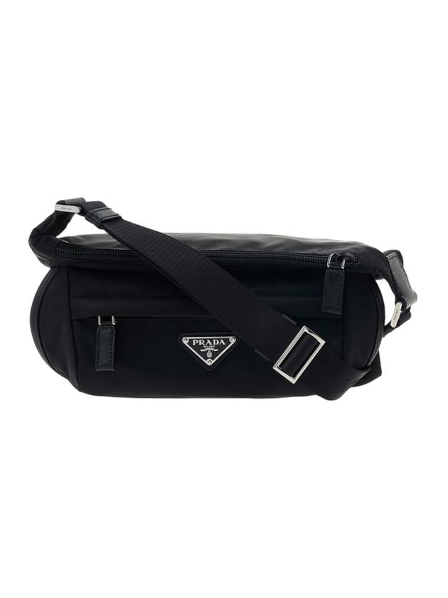 Re-Nylon Saffiano Leather Shoulder Bag Black - PRADA - BALAAN 1